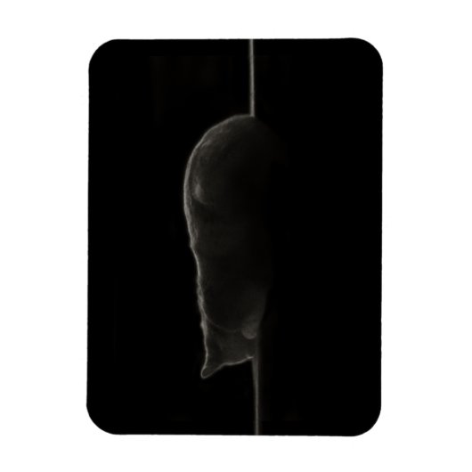Silhouette slaapkat magneet (Verticaal)