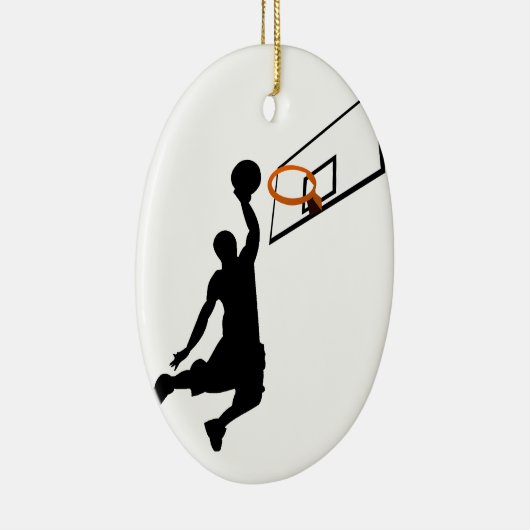 Silhouette Slam Dunk Basketball Player Keramisch Ornament (Rechts)