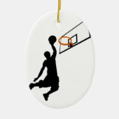 Silhouette Slam Dunk Basketball Player Keramisch Ornament (Voorkant)