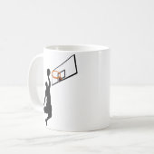 Silhouette Slam Dunk Basketball Player Koffiemok (Voorkant links)