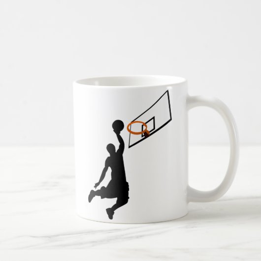 Silhouette Slam Dunk Basketball Player Koffiemok (Rechts)