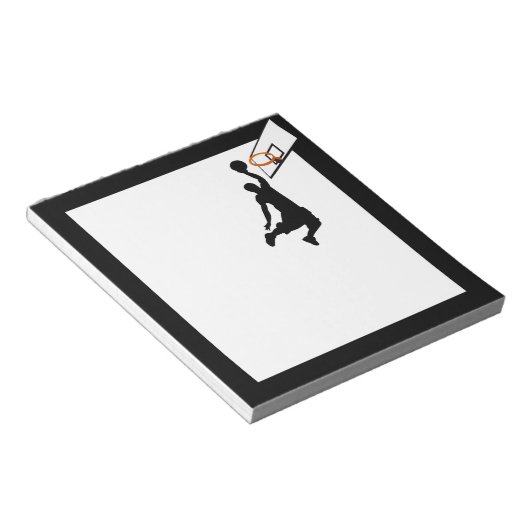 Silhouette Slam Dunk Basketball Player Notitieblok (Schuin)