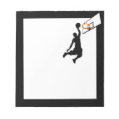Silhouette Slam Dunk Basketball Player Notitieblok (Voorkant)