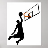 Silhouette Slam Dunk Basketball Player Poster (Voorkant)