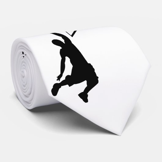 Silhouette Slam Dunk Basketball Player Stropdas (Opgerold)
