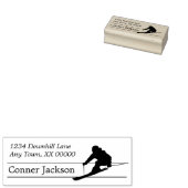 Silhouette Sneeuwskiër Retouradres Rubberstempel (Gestempeld)