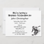 Silhouette Snowboarding Mountain Verjaardag Uitnod Kaart (Achterkant)