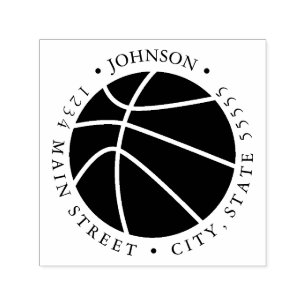 Silhouette Soccer Basketball Return Label Zelfinktende Stempel