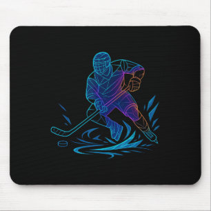 Silhouette Sports Puck Atleet Actie Kunst Hockey P Muismat