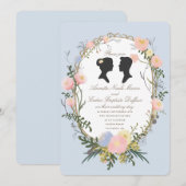  Silhouette Spring Bloemen Huwelijk Kaart (Voorkant / Achterkant)