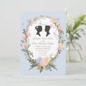  Silhouette Spring Bloemen Huwelijk Kaart (Staand voorkant)