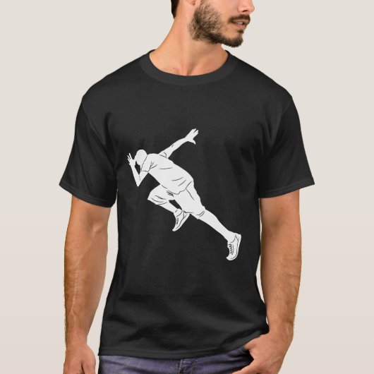 Silhouette Sprint Runner Sprinter Racer bij T-shirt (Voorkant)