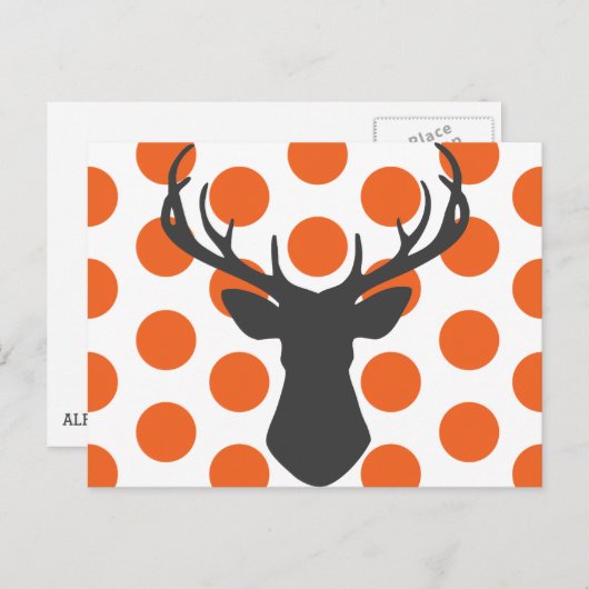 Silhouette Stag Head Briefkaart (Voorkant / Achterkant)