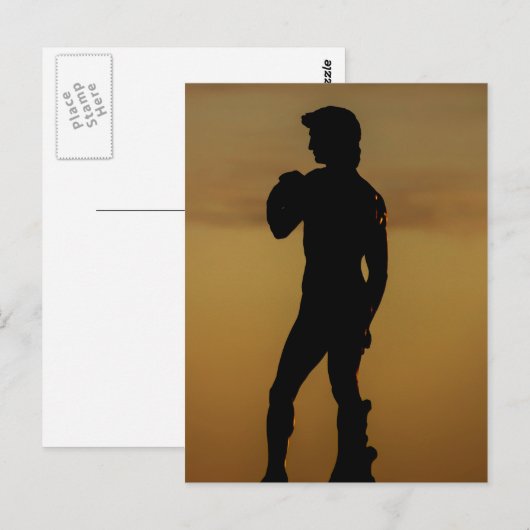 Silhouette Statue David Florence Italië Briefkaart (Voorkant / Achterkant)
