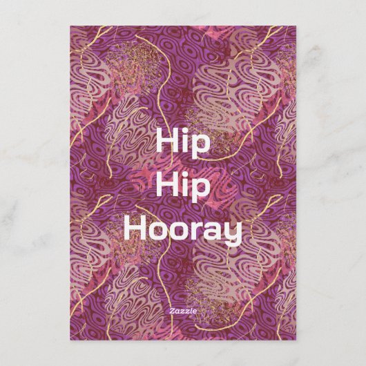 Silhouette Stencil Abstract Art Birthday Kaart (Achterkant)