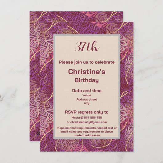 Silhouette Stencil Abstract Art Birthday Kaart (Voorkant / Achterkant)