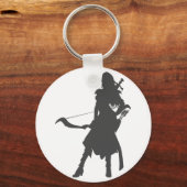 Silhouette-strijder - Kies achtergrondkleur Sleutelhanger (Voorkant)