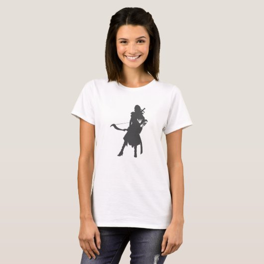 Silhouette-strijder - Kies achtergrondkleur T-shirt (Voorkant volledig)