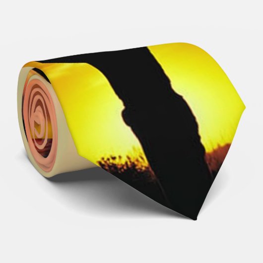 silhouette Sunset Helicopter Golf Stropdas (Opgerold)