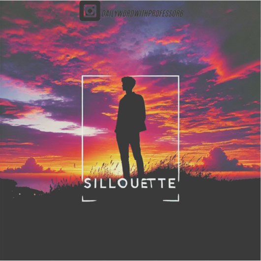 Silhouette Sunset Sticker (Voorkant)