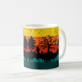 Silhouette Sunset - Wild Forest Natuur Landschap Koffiemok