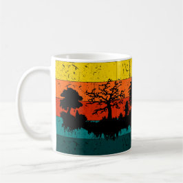 Silhouette Sunset - Wild Forest Natuur Landschap Koffiemok