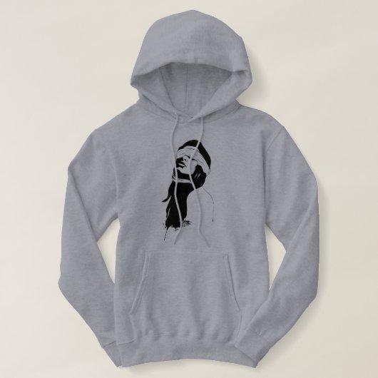 Silhouette surreal art hoodie black and white (Design voorkant)