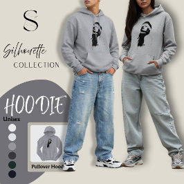 Silhouette surrealistische kunst hoodie zwart en w