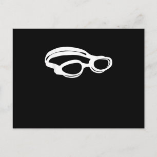 Silhouette Swimming Lover Swim Goggles Funny Swimm Feestdagenkaart