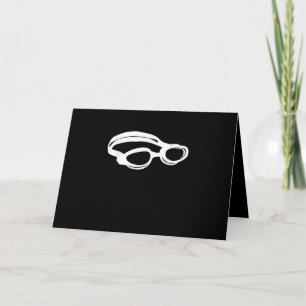 Silhouette Swimming Lover Swim Goggles Funny Swimm Kaart