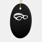 Silhouette Swimming Lover Swim Goggles Funny Swimm Keramisch Ornament (Links)
