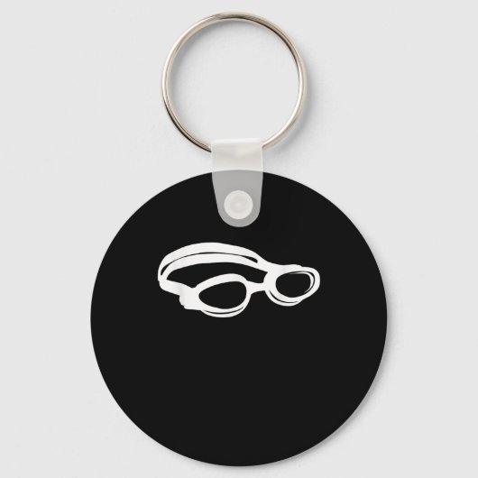 Silhouette Swimming Lover Swim Goggles Funny Swimm Sleutelhanger (Voorkant)