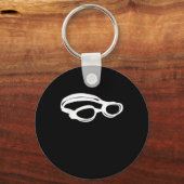 Silhouette Swimming Lover Swim Goggles Funny Swimm Sleutelhanger (Voorkant)