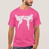 Silhouette Taekwondo Fighter Korean Fighting Sparr T-shirt (Voorkant)