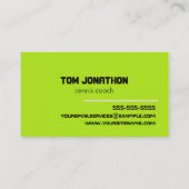 Silhouette Tennis Player Black yellow Tennis coach Visitekaartje (Achterkant)