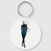 Silhouette Tennis Player Sleutelhanger (Achterkant)