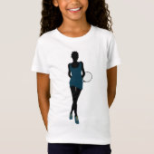 Silhouette Tennisspeler Meisjes T-shirt (Voorkant)
