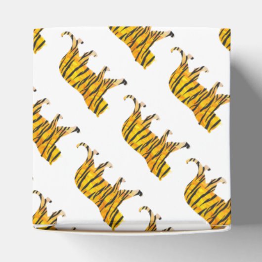 Silhouette Tiger Black en Sinaasappel Bedankdoosjes (Bovenkant)