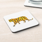Silhouette Tiger Black en Sinaasappel Bier Onderzetter (Linkerzijde)