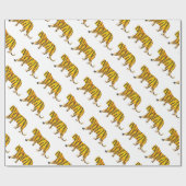 Silhouette Tiger Black en Sinaasappel Cadeaupapier (Vlak)