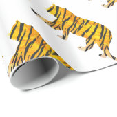 Silhouette Tiger Black en Sinaasappel Cadeaupapier (Rol Hoek)
