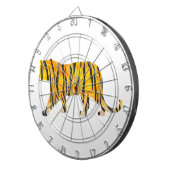 Silhouette Tiger Black en Sinaasappel Dartbord (Voorkant Rechts)
