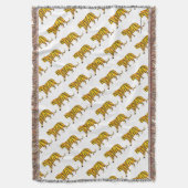 Silhouette Tiger Black en Sinaasappel Deken (Voorkant Verticaal)