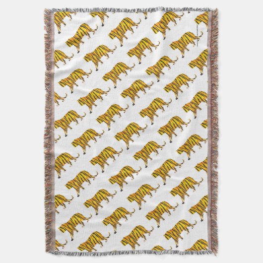 Silhouette Tiger Black en Sinaasappel Deken (Voorkant Verticaal)