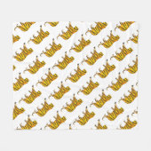 Silhouette Tiger Black en Sinaasappel Fleece Deken (Voorkant (Horizontaal))