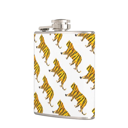 Silhouette Tiger Black en Sinaasappel Heupfles (Links)