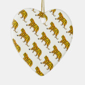 Silhouette Tiger Black en Sinaasappel Keramisch Ornament (Rechts)