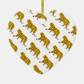 Silhouette Tiger Black en Sinaasappel Keramisch Ornament (Voorkant)