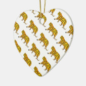 Silhouette Tiger Black en Sinaasappel Keramisch Ornament (Links)