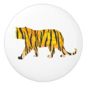 Silhouette Tiger Black en Sinaasappel Keramische Knop (Voorkant)